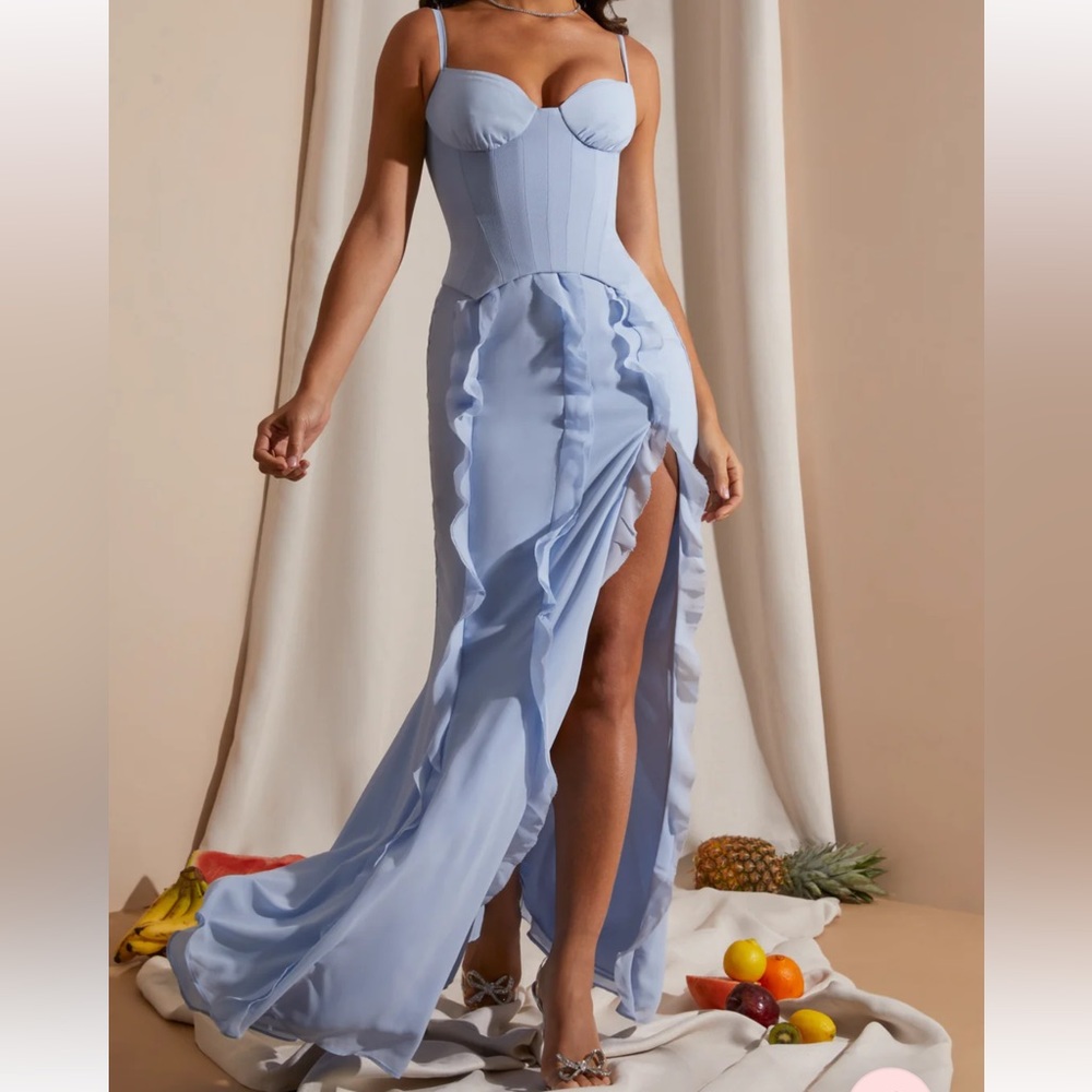 OhPolly Corset Frill Skirt Maxi Dress